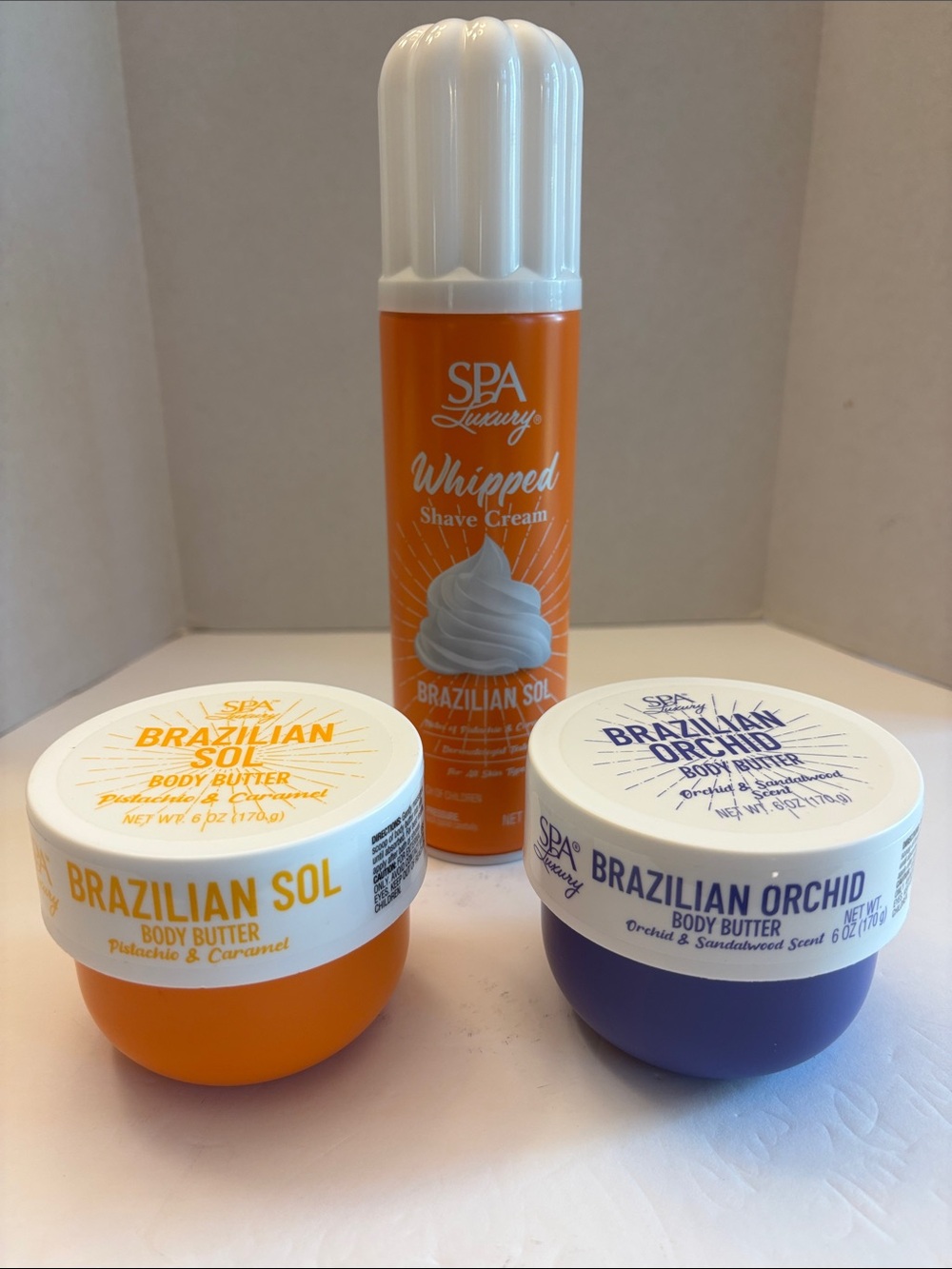 Spa Beauty BrazilSol Body Butter or Shave Cream Pistachio & Caramel or Orchid